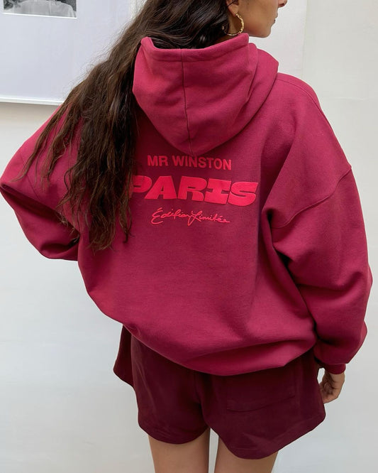 MR WINSTON PUFF HOODIE - LIMITED EDITION PARIS ROUGE RED
