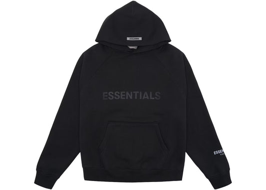 Fear Of God Essential Pullover Hoodie Applique Logo BLACK