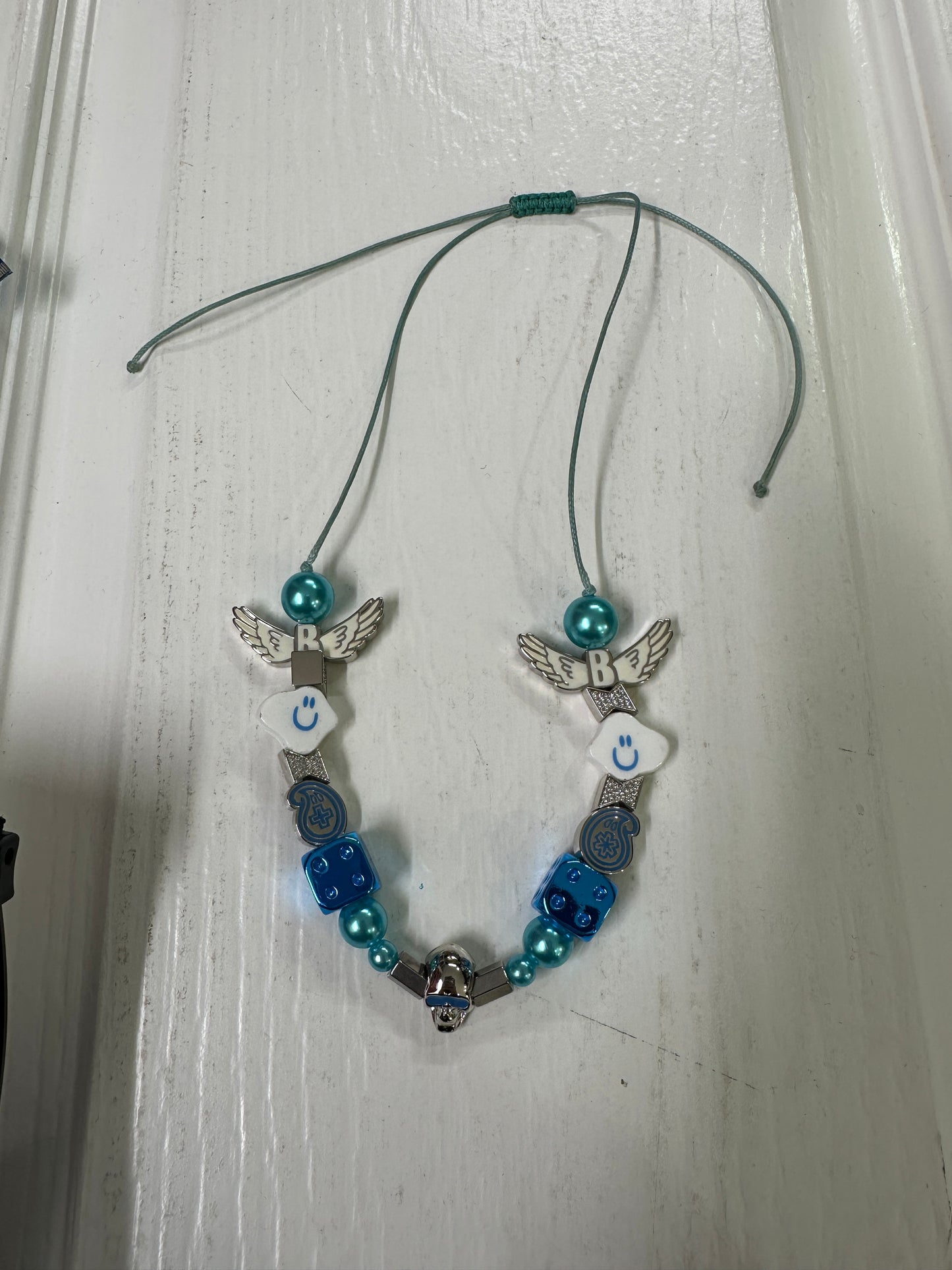 EVAE & Black Lux Smiley Cloud Necklace - Blue