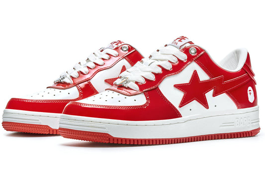 BAPE STA PATENT LEATHER 'WHITE RED'