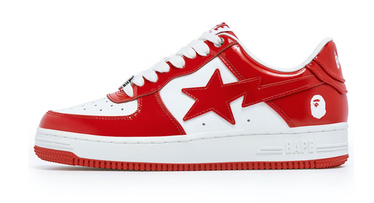 BAPE STA PATENT LEATHER 'WHITE RED'